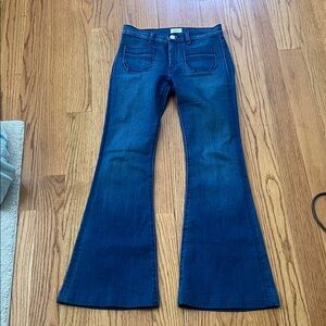 Hudson Taylor high waist patch pocket 26 Jeans Dark Blue Flare Leg